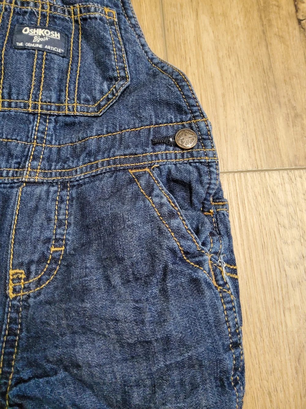Vintage Classis OshKosh B'gosh Kids 12M Denim Fleece Lined Snap Leg Overalls